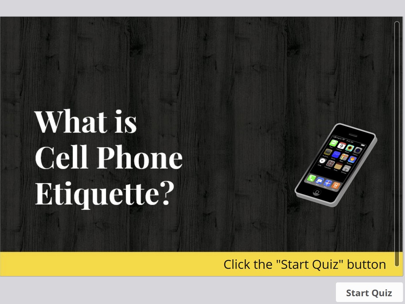 Cell Phone Etiquette iSpring activity screenshot
